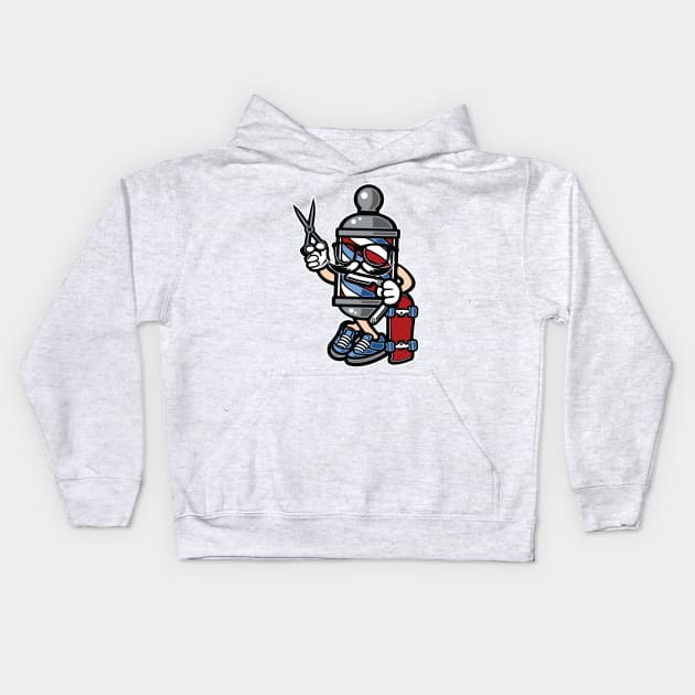 Barber Skater Kids Hoodie by nissiu